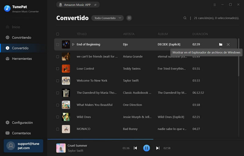 convertir listas de reproducción de música de Amazon a PC