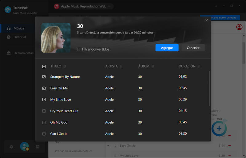 Agregar canciones