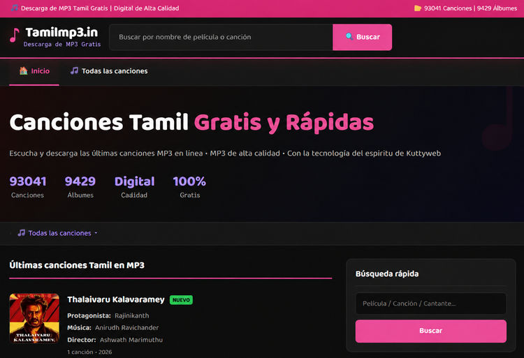descargar canciones tamiles con Tamilmp3.in