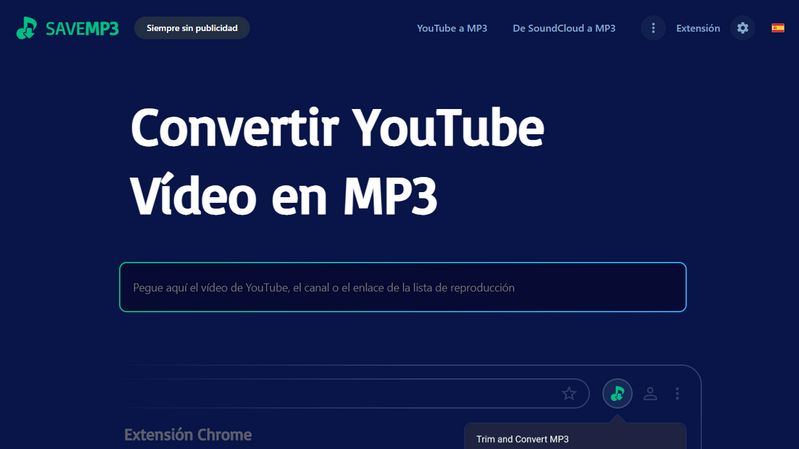 Sitio de descarga de YouTube a MP3 SAVEMP3