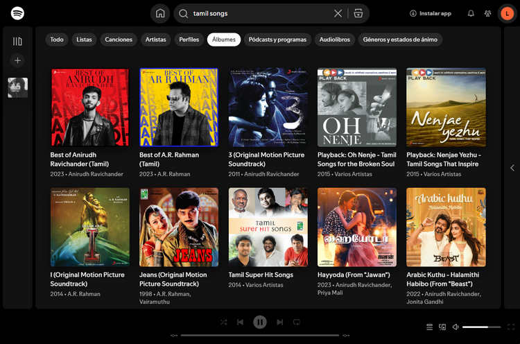 descargar canciones tamiles desde Spotify