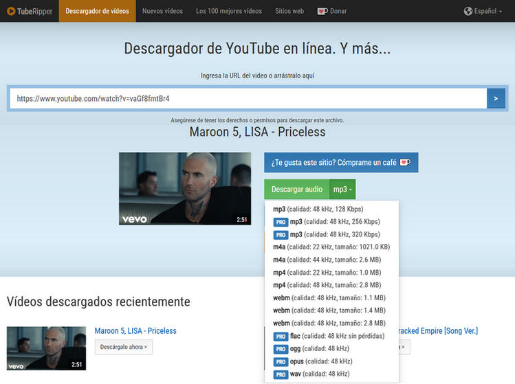 sitio de descarga de música wav de tuberipper