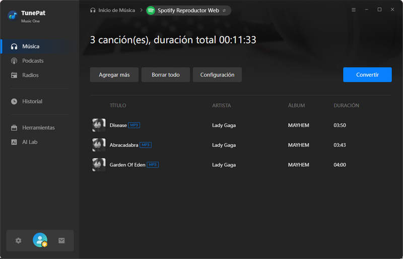 convertir música de Spotify