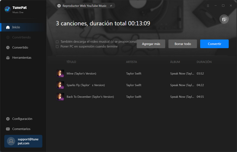 convertir canciones de YouTube Music a mp3