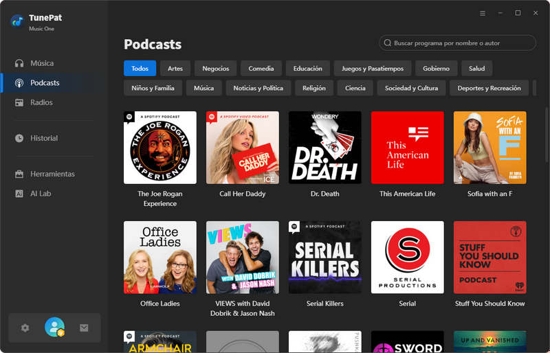 descargar podcasts con music one