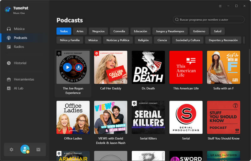 buscar el podcast deseado