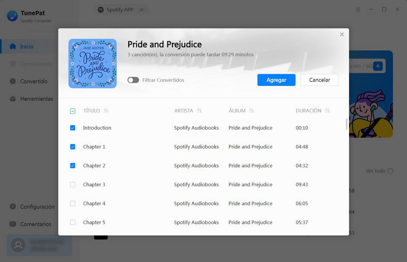 Agregue audiolibros de Spotify a TunePat