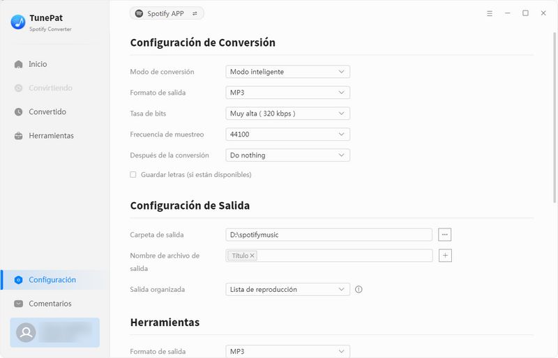 Configurar ajustes de salida