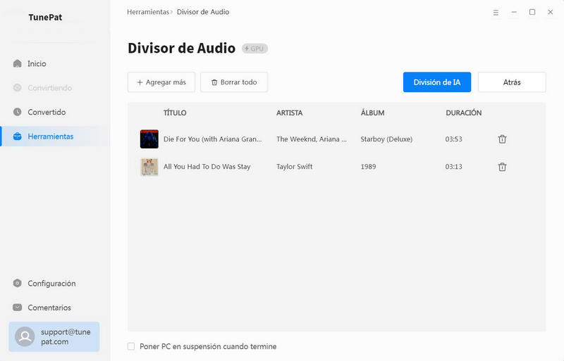 divisor de audio ia