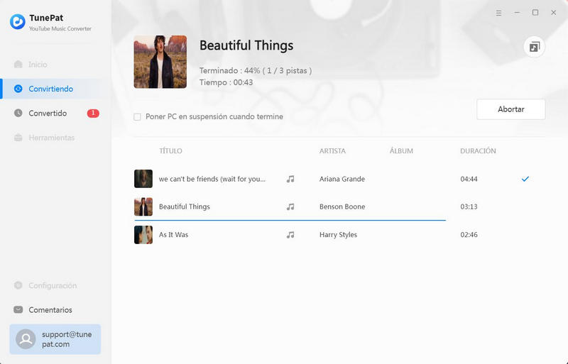 convertir canciones de YouTube Music