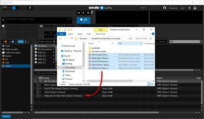 importar música de youtube a serato dj