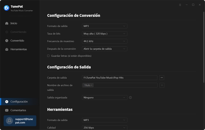 Personaliza la configuración de salida de música de YouTube