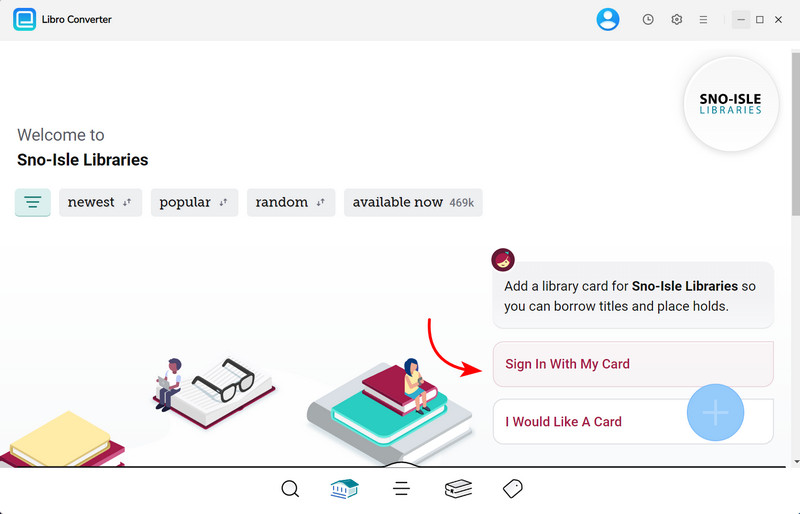 Sign with Library Card