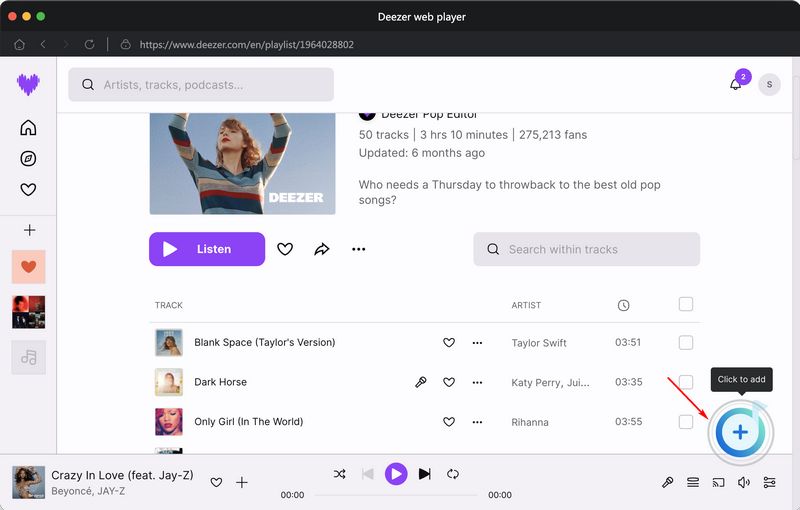 Select songs to Deezer Music Converter