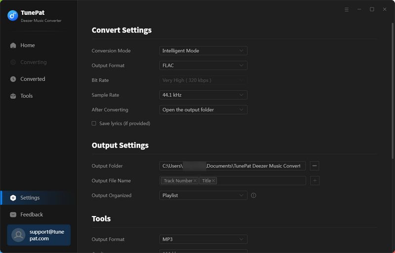 Customize Output Settings