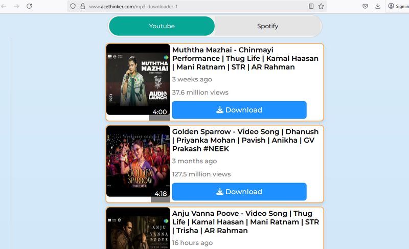 AceThinker download tamil songs