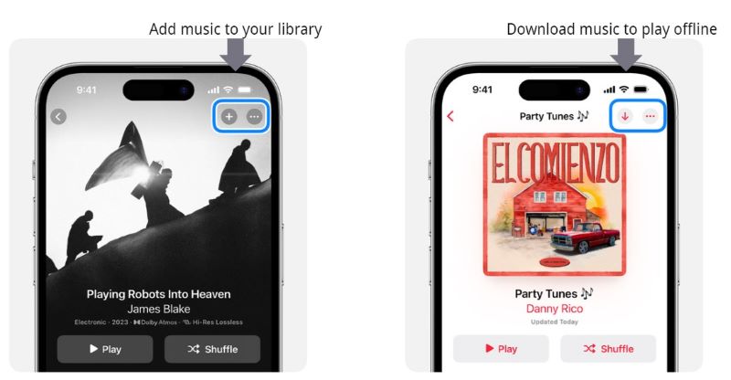 add and download music from apple music