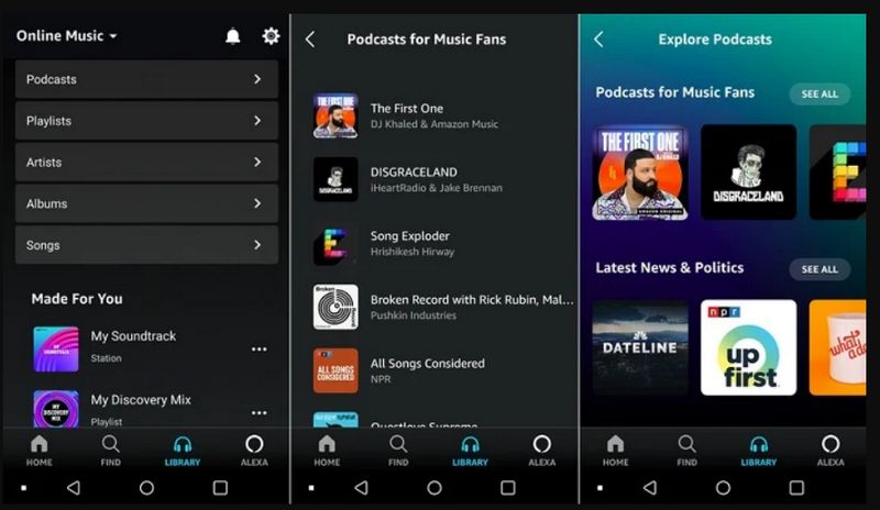 download amazon music podcasts on phone