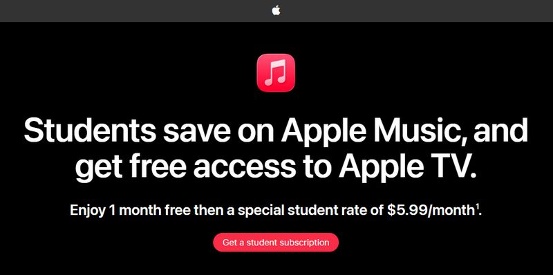 sign up to get apple music free trial student