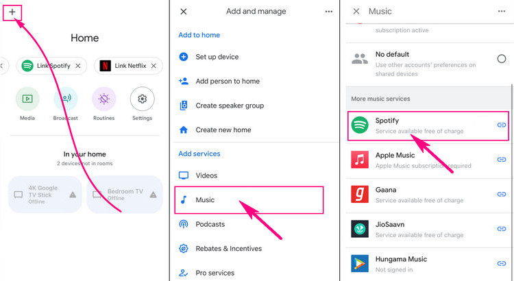 Link Spotify to Google Home