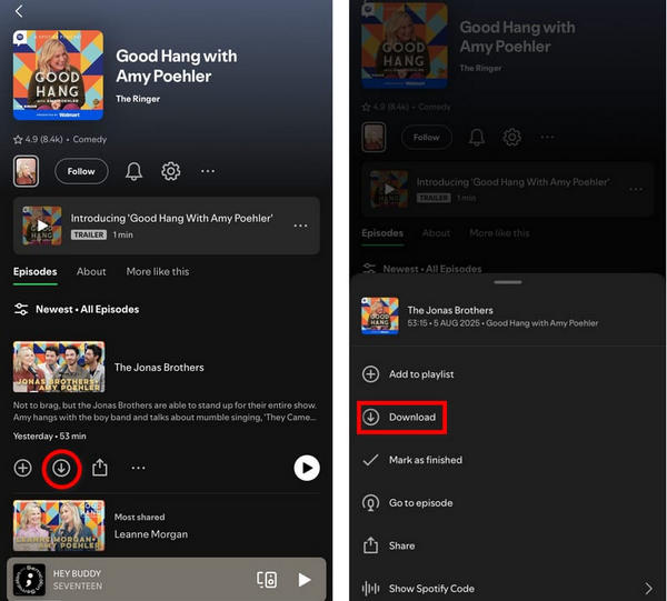 download spotify podcasts video to mobile phone
