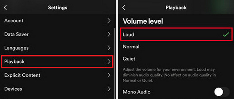 adjust volume level on mobile