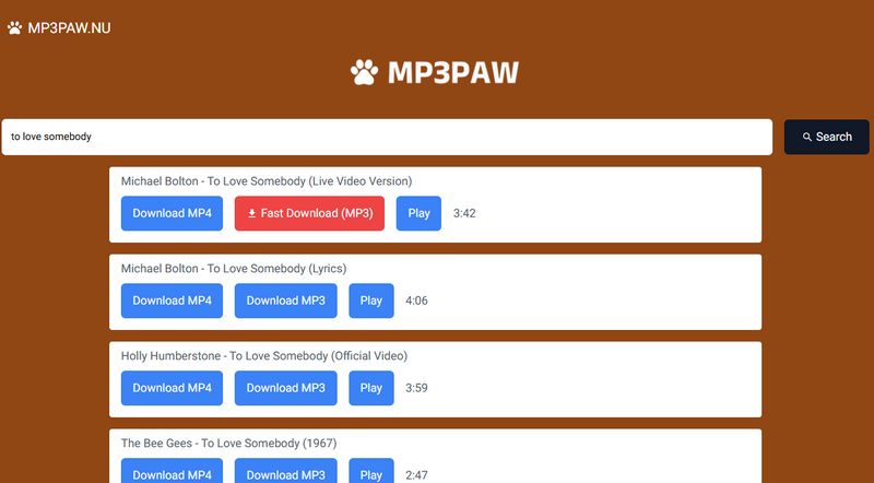 MP3PAW search and download Apple Music