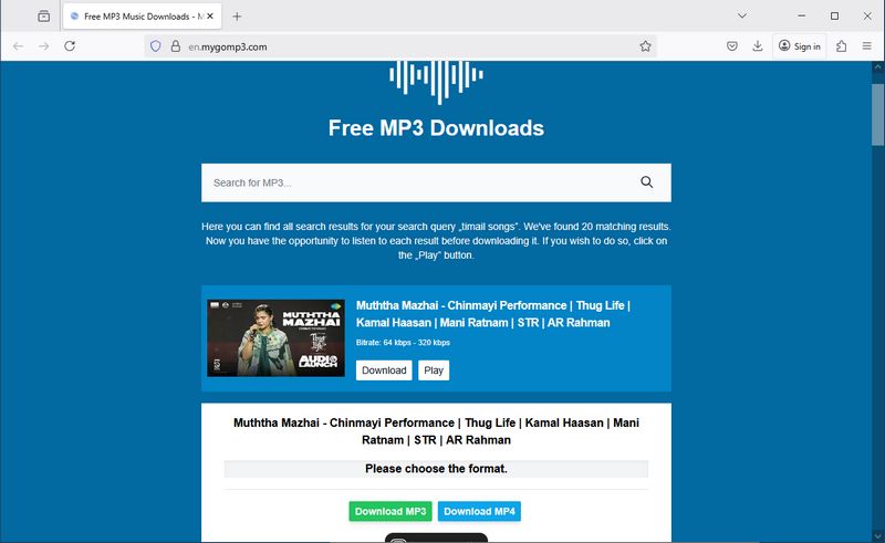 MyGOMP3 download tamil songs