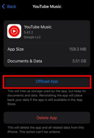 offload youtube music