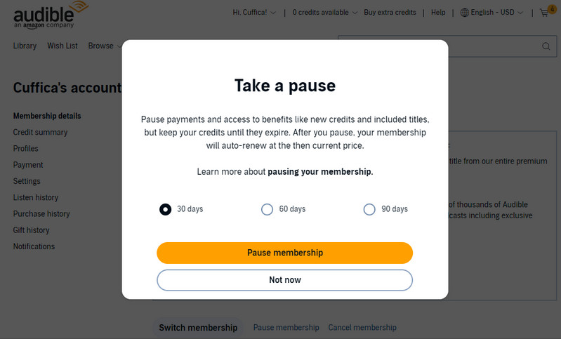 Pause Your Subscription