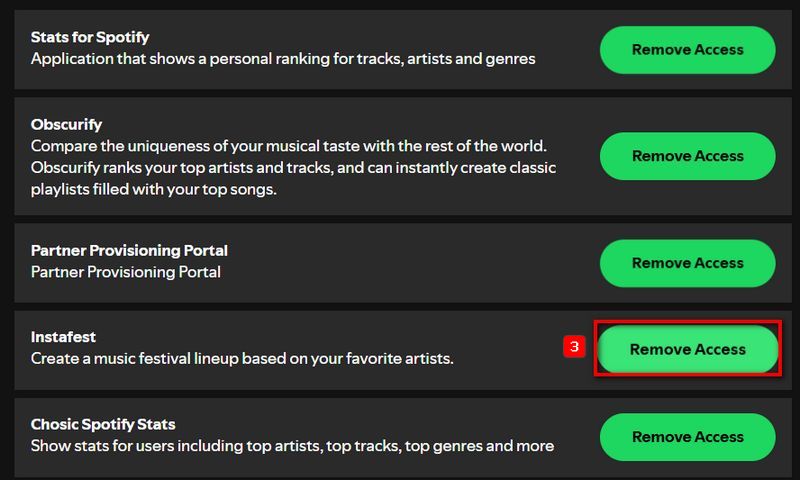 remove instafest on Spotify