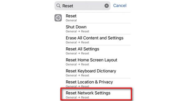 reset network settings on iphone or ipad