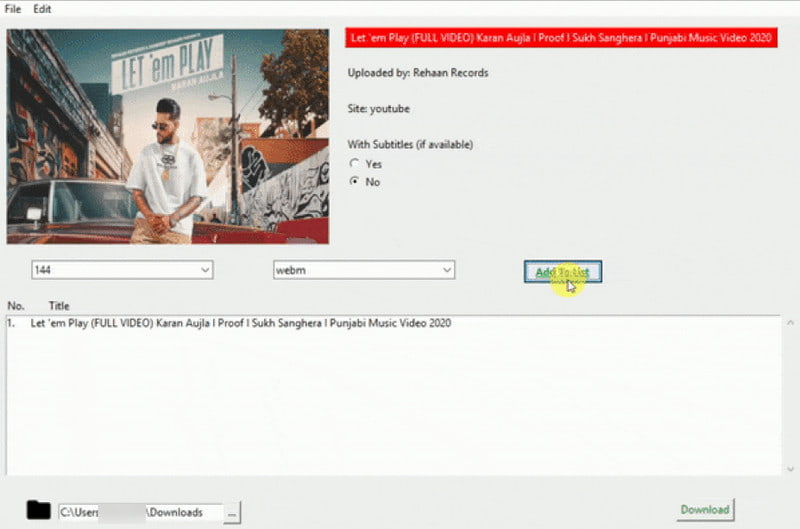 SaveTube GUI