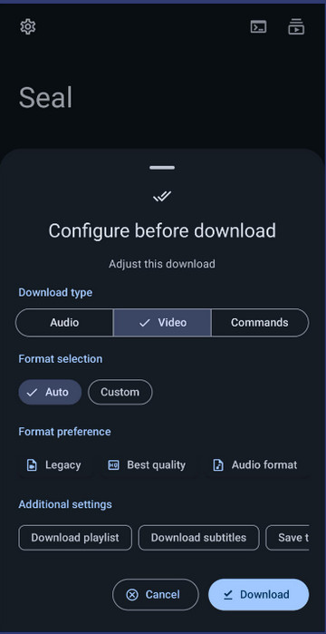 Seal Android music downloader