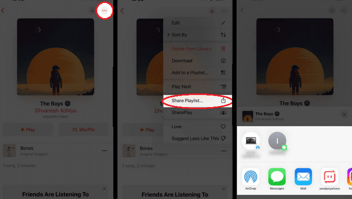 share apple music playlists on iphone