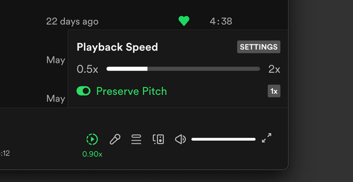 Spotify Playback Speed extension