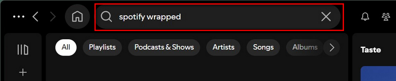 search for Spotify Wrapped