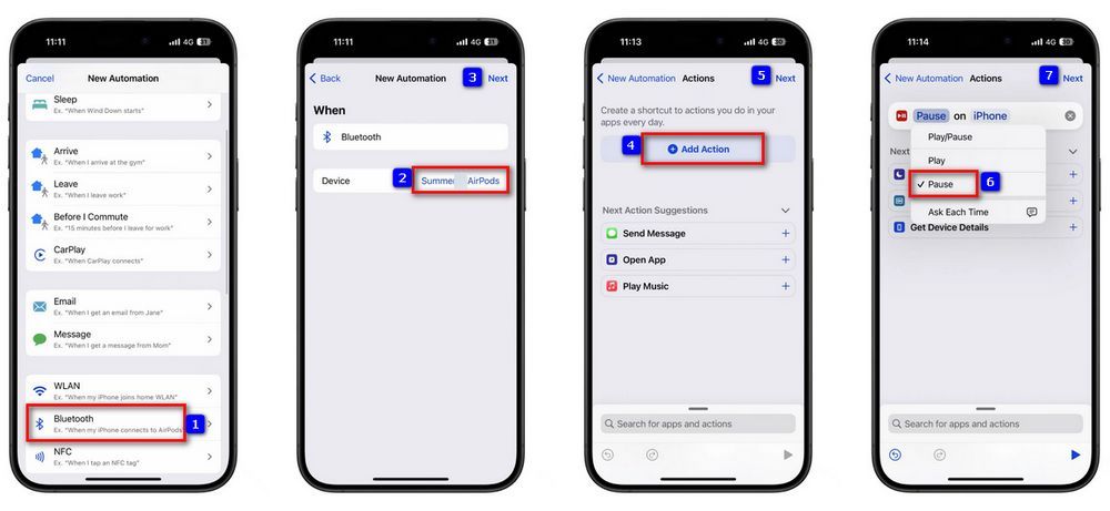 Shortcuts stop playing music bluetooth