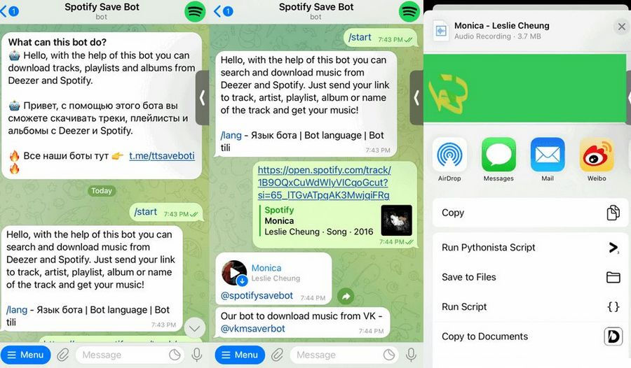 descargar spotify con los bots de Spotify Telegram