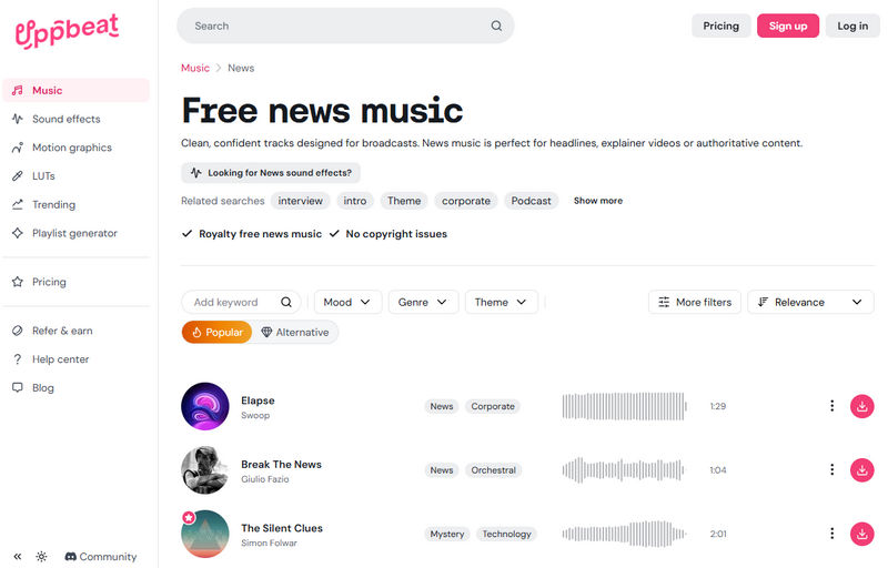 Uppbeat Royalty-Free Music Download