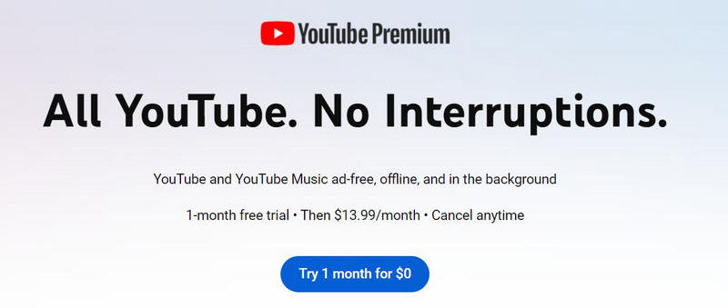 get youtube premium free trial