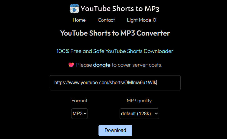 YouTube Shorts to MP3