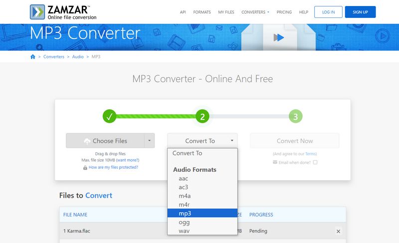 Zamzar MP3 Converter