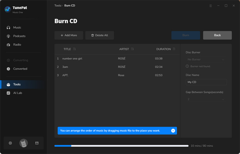 burn CD