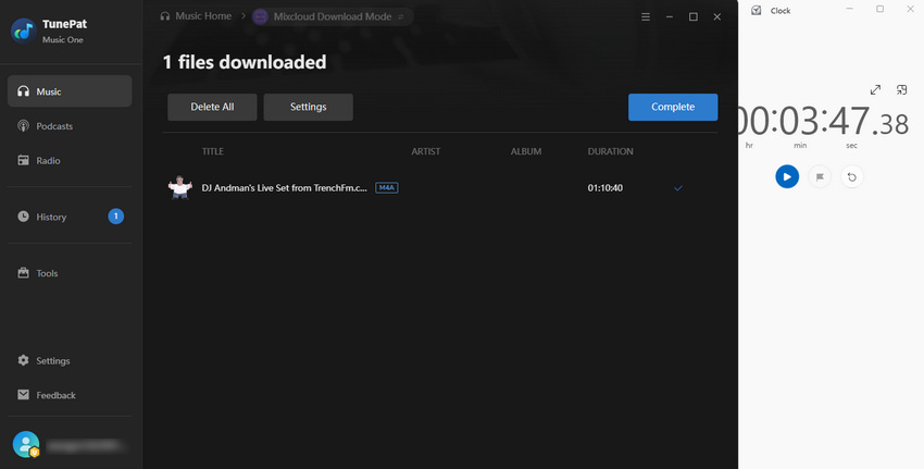 Mixcloud Download Time