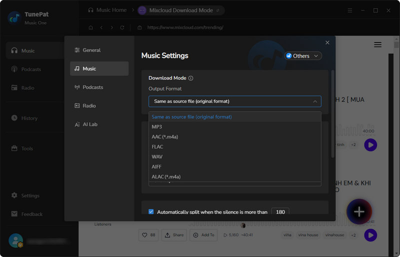 Customize output settings