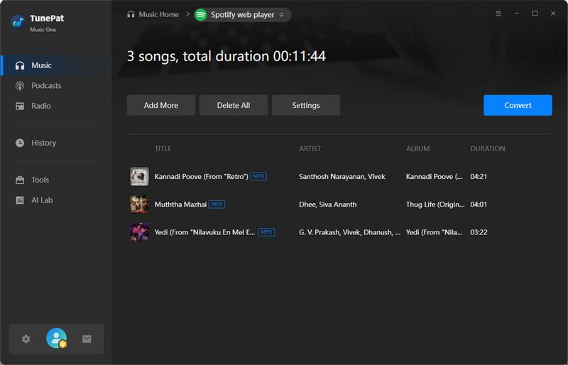 convert tamil songs