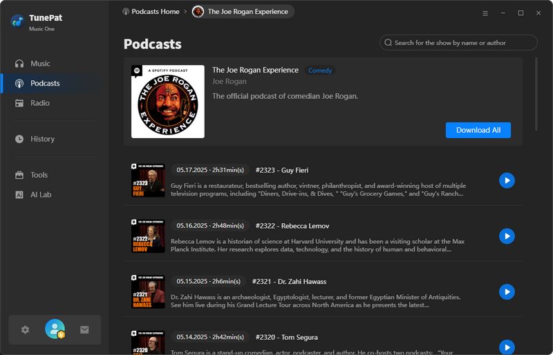 select certain episode to download