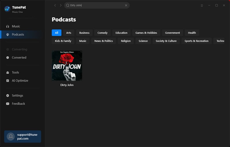 find the podcast you want to download