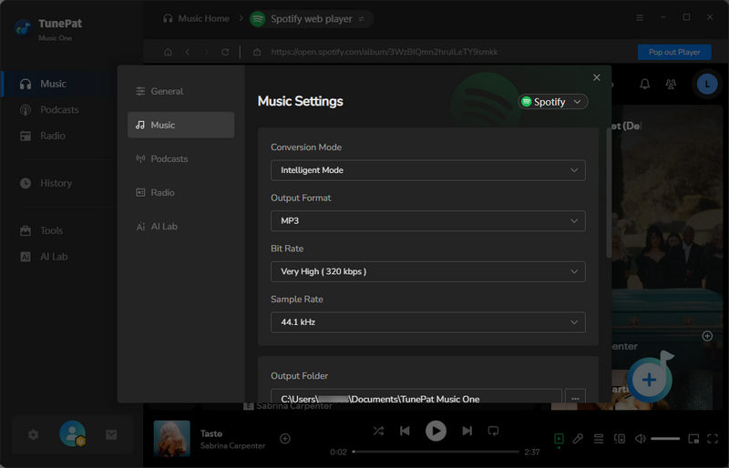 Customize output settings